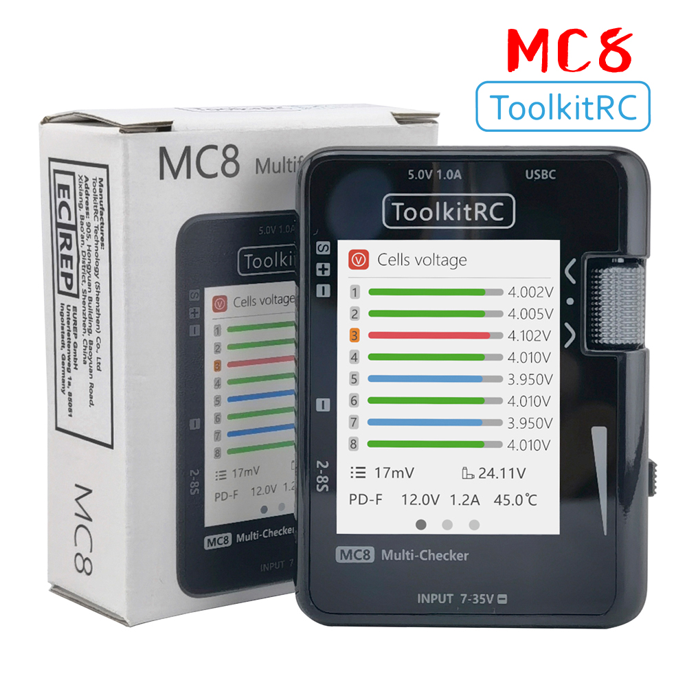 Drone Gimbal Controller - Миниатюрный тестер аккумуляторов ToolkitRC MC8 SC100